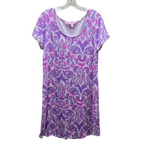 Lilly Pulitzer French Terry Tammy Flamingo Dress Purple & Pink Size Large
